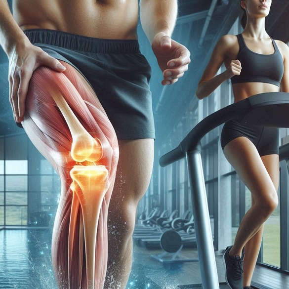 Fitness scene showing knee-friendly cardio exercises